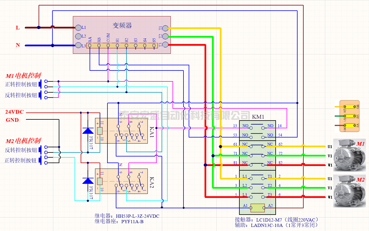 簡單的改動，實現(xiàn)一個變頻器分別獨立拖動兩個電機，老板高不高興